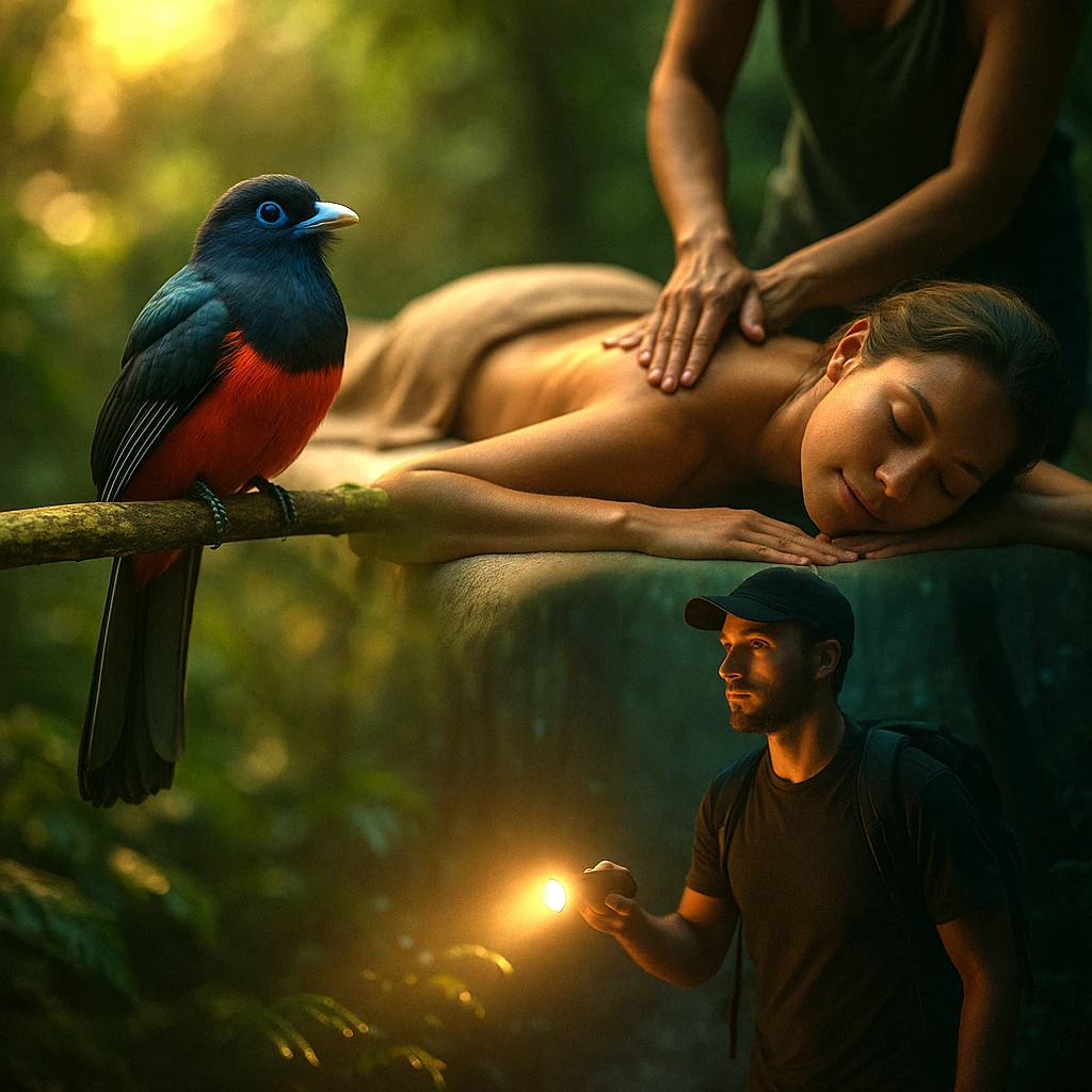 Drake Bay Wildlife and Wellness Experience – a holistic rainforest journey combining wildlife observation, relaxation, and natural connection with Osa Outdoors Adventures, Costa Rica.